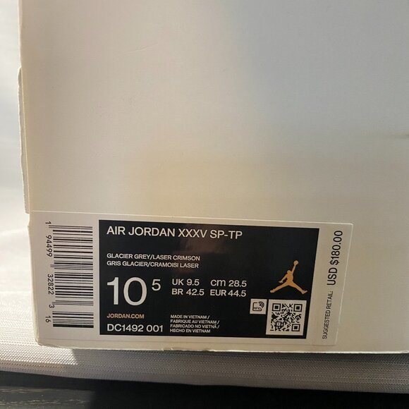 Air Jordan XXXV 35 SP-TP “Center of Gravity” DS size 10.5 us Mens A1003 - Picture 8 of 8